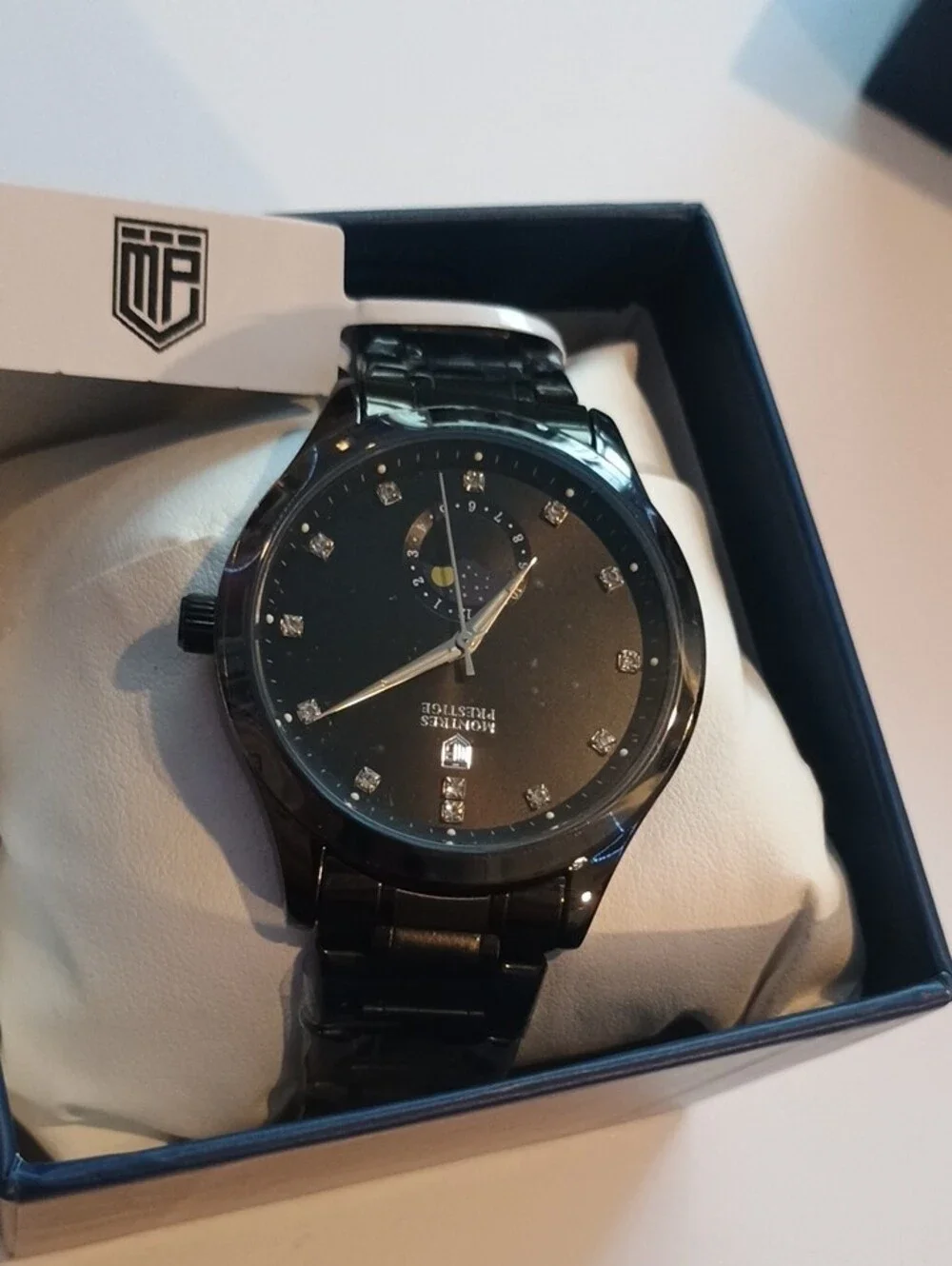 Montres Prestige Men's Black Dress Watch